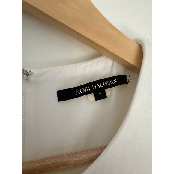 Kobi Halperin Classic Sheath Mini Dress in White, Sz 4 - Picture 4 of 13